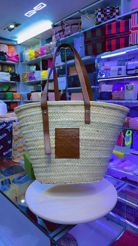 Sac de plage beige paille