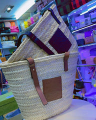 Sac de plage beige paille