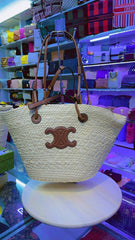 Sac de plage beige paille